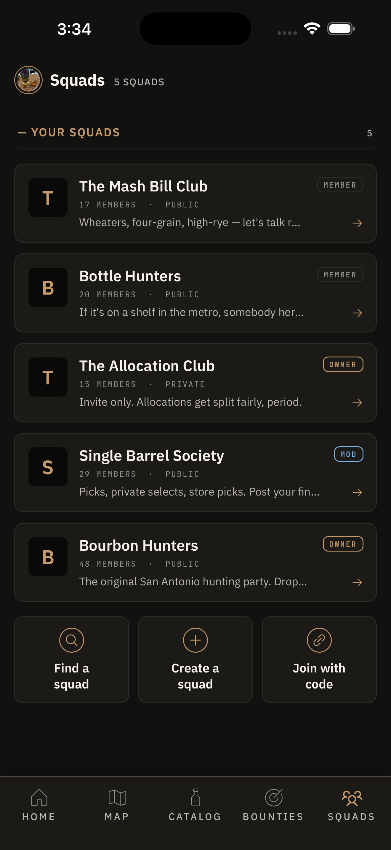 Local bourbon hunting squads in DoubleOak